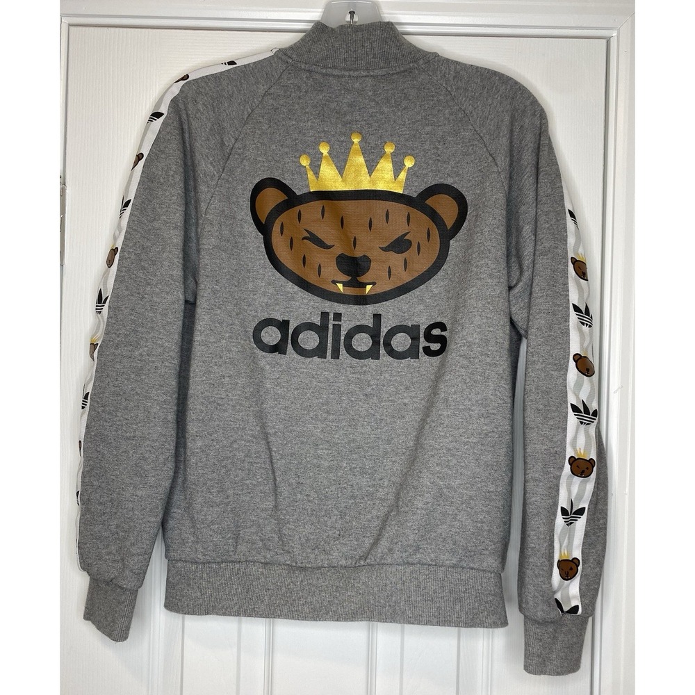 Adidas X NIGO Mens Bear Full Zip Sweatshirt Gray Size‎ XS